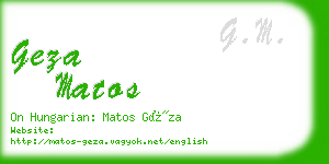 geza matos business card